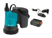 Gardena - 18V AKU ponorné čerpadlo 2000/2, na čistou vodu, 1x aku Li-Ion 2,5 Ah, nabíječka 14600-20