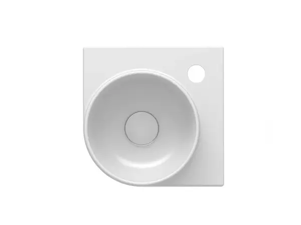 Ravak Yard - Umývadielko rohové 28x28 cm, bez prepadu, otvor na batériu, biela XJX01228000