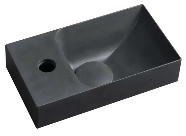 Sapho Small - Umývátko, 31x17 cm, bez přepadu, otvor pro baterii vlevo, antracit PK30016