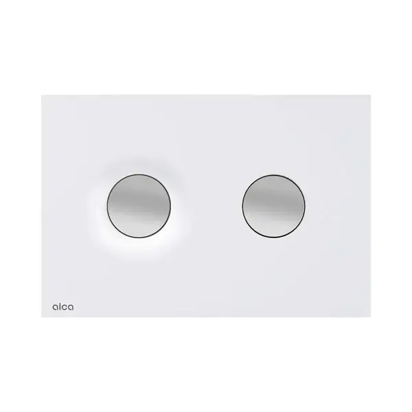 Alcadrain Dot.Dot. - Ovládanie splachovania, matná biela/chróm M1976-2