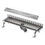 Sanela Nerezové žlaby - Sprchový žlab ke stěně, délka 85 cm, matná nerez SLKN 18AX