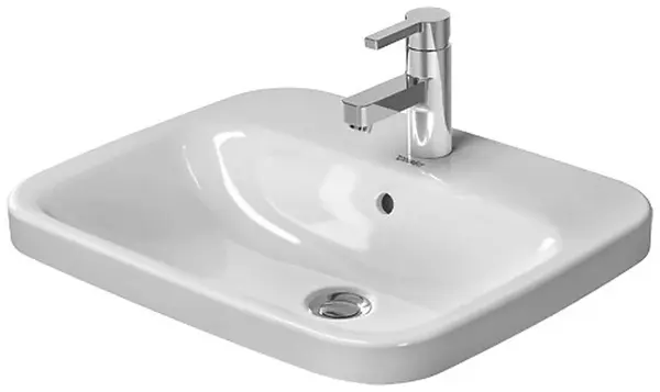 Duravit DuraStyle - Umývadlo nábytkové 56x46 cm, s 1 otvorom na batériu, s WonderGliss, biela 03745600001