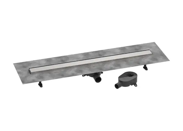 Hansgrohe RainDrain Go - Sprchový žlab 100 cm s oboustranným roštem, pro vložení dlažby, kartáčovaná nerezová ocel 56275800