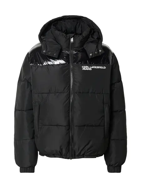 KARL LAGERFELD JEANS Zimná bunda  čierna / biela