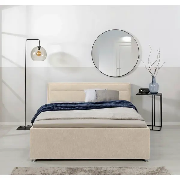 MID.YOU ČALOUNĚNÁ POSTEL, 140/200 cm, béžová