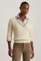 Bavlněný svetr Lauren Ralph Lauren dámský, béžová barva, 200979662