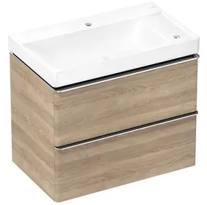 Hansgrohe Xelu Q - Skrinka s umývadlom, 63x78x50 cm, 2 zásuvky, prírodný dub/chróm 54382000