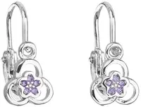 Evolution Group - Pavona Stříbrné dětské náušnice se zirkonem Violet 11171.3