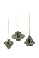 Závěsná vánoční dekorace Madam Stoltz 4 cm 3-pack