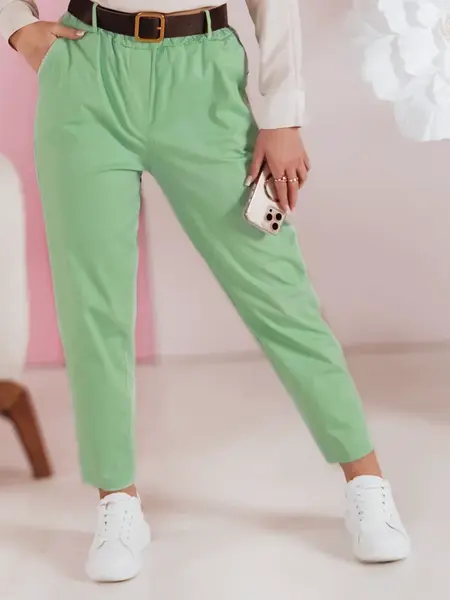 Dámské kalhoty SOFELIA s pasem, světle zelené