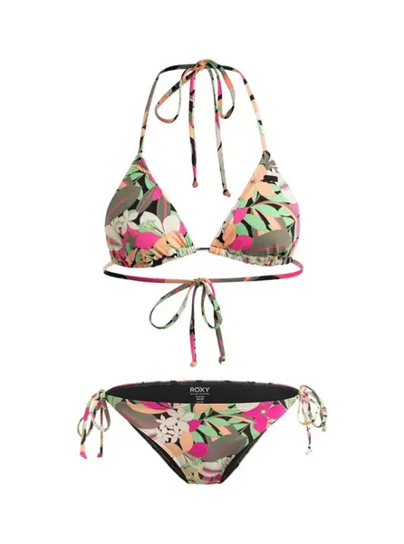 Roxy dámské dvoudílné plavky Beach Classics Anthracite Palm Song S | Černá | Velikost M