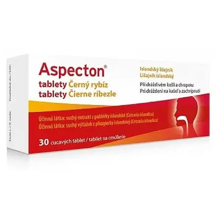 Aspecton Tablety černý rybíz islandský lišejník 30ks