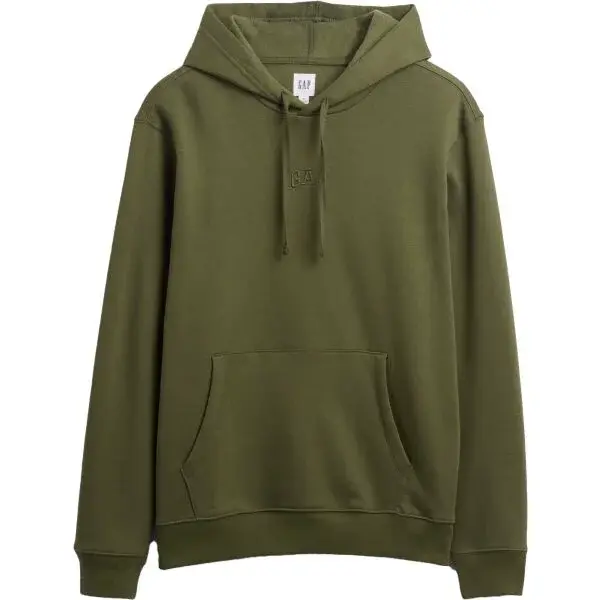GAP V-FRCH TONAL MINI LOGO RELAXED PO HD Pánska mikina s kapucňou, khaki, veľkosť