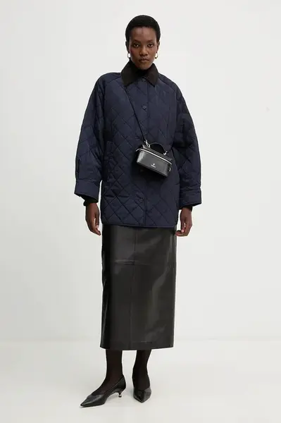 Bunda Weekend Max Mara PEPATO tmavomodrá barva, přechodná, oversize, 2525496102600