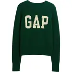 GAP V-FRCH- LOGO SWEATER Dámsky sveter, tmavo zelená, veľkosť
