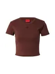 HUGO Tričko 'Delanor'  tmavohnedá