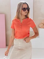 Bluzka damska one size prążkowana KISS LOOK różowa Dstreet