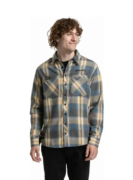 Meatfly pánská košile Kurt Cream / Blue | Modrá | Velikost XXL