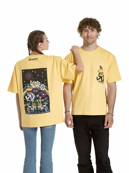 Meatfly unisex tričko Dwarf Cornsilk Dwarf | Písková | Velikost M/L | 100% bavlna