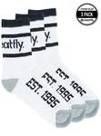 Unisex ponožky meatfly long triple pack bílá m
