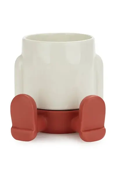 Kvetináč s podšálkou Balvi Mr.Sitty 11 x 8,5 x 8,5 cm