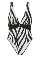 FRENCH CONNECTION Jednodielne plavky  čierna / biela