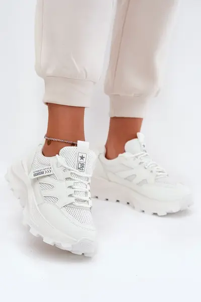EVENTO Dámské Sportovní Boty Sneakers Na Tlusté Podešvi Bílé Prononice