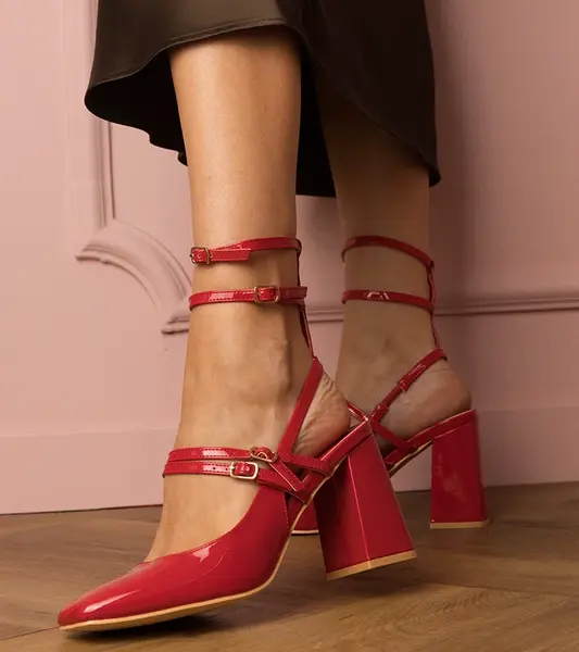 Gemre Red patent block heels Ferida