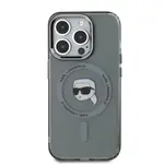 Zadní  kryt Karl Lagerfeld IML Karl Head Metal Frame MagSafe pro Apple iPhone 15 Pro, černá