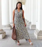 Gemre Navy blue floral dress Napolitano