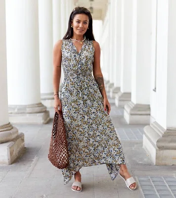 Gemre Navy blue floral dress Napolitano