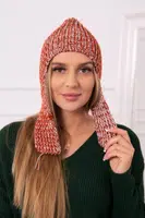 Kesi Dámska čiapka s dlhými ušami Jana K314 ruda