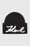 Čepice z vlněné směsi Karl Lagerfeld K/SIGNATURE