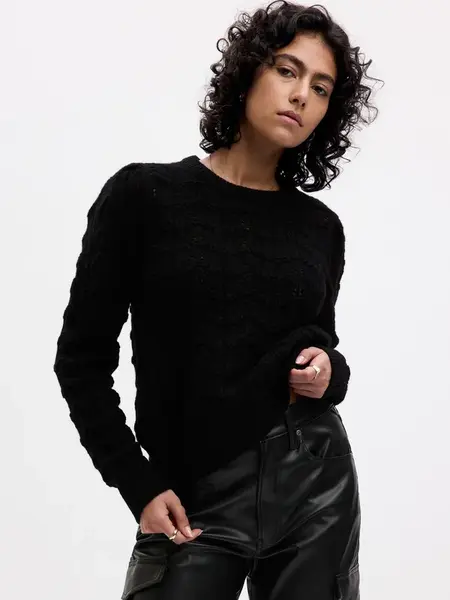 Čierny dámsky sveter s prímesou vlny GAP