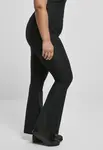 Women's leggings with a high waist and ribbed cut black