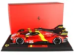 Ferrari 499P Hypercar 50 "2022 Launch Edition" Red with DISPLAY CASE Limited Edition to 599 pieces Worldwide 1/18 Model Car by BBR