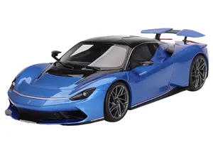 2019 Automobili Pininfarina Battista Iconica Blue Metallic with Black Top "World Premiere" 1/18 Model Car by Top Speed