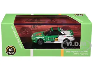 1985 Toyota MR2 MK1 AW11 09 "Fujifilm" Green and White 1/64 Diecast Model Car by Paragon Models