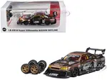 Nissan Skyline LB-ER34 "Super Silhouette" RHD (Right Hand Drive) 5 Brushed Bronze and Black with Extra Wheels 1/64 Diecast Model Car by CM Model