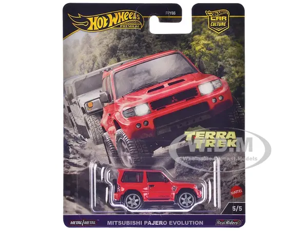 Mitsubishi Pajero Evolution RHD (Right Hand Drive) Red "Terra Trek" Series Diecast Model Car by Hot Wheels