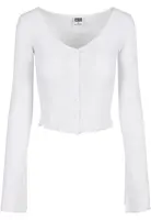 Women's sweater with a cropped rib in white