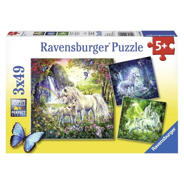 Ravensburger Puzzle Krásni jednorožci 3 x 49 dielikov