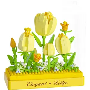 Stavebnica mini KOCO Tulipány plast 295ks v krabičke 11x12x5cm