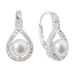 Evolution Group Jemné strieborné náušnice s pravými perlami 21053.1