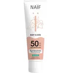NAÏF Ochranný krém na opaľovanie pre deti a bábätká bez parfumácie SPF 50 Baby & Kids (Mineral Sunscreen 0% Parfume) 100 ml