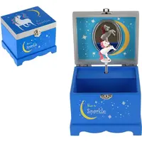 Teddies Drevená šperkovnica jednorožec hrajúci odklápací vrch