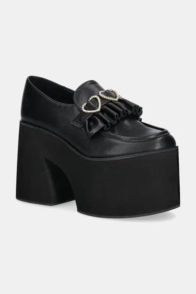 Lodičky Koi Footwear Dark Delights Chunky Heart čierna farba, na podpätku, GW02