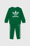 Detská tepláková súprava adidas Originals CREW SET zelená farba, IX5153