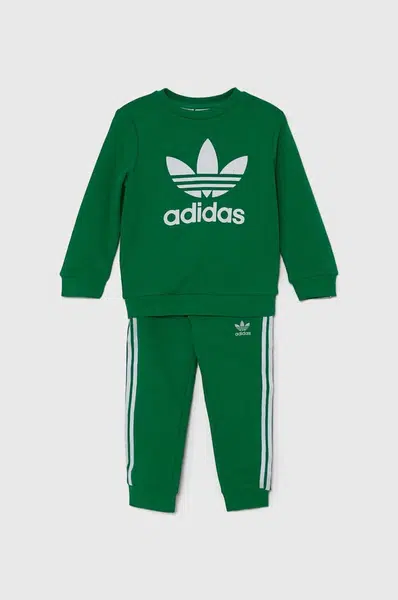 Detská tepláková súprava adidas Originals CREW SET zelená farba, IX5153