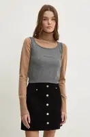 Top s prímesou hodvábu Guess Jeans